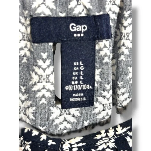 GAP Blue & White Floral Geometric Patterned Sleeveless Halter Style Beachy Dress - Picture 10 of 16